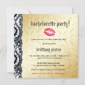 311-Lipstick Kisses| Goldene Göttin Einladung (Rückseite)