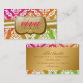 311-Lively verschwenden Damast-Monogramm Visitenkarte (Vorne/Hinten)