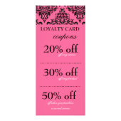 311 Lovey Dovey Damask Rack Card Peony Pink Werbekarte (Hinten)