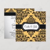311 Lovey Dovey Damask Wedding Einladung Canary Ye (Vorne/Hinten)