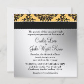 311 Lovey Dovey Damask Wedding Einladung Canary Ye (Rückseite)