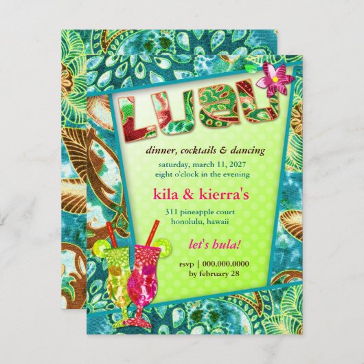 311 Luau Einladung (Vorne/Hinten)