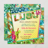 311 Luau Einladung Golden Metallic (Vorne/Hinten)