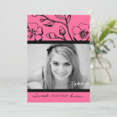311-Lush Pink Sweet 16 oder Abschluss Einladung (Stehend Vorderseite)