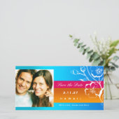 311-Lush Tropical Sunset Save the Date (Stehend Vorderseite)