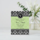 311 LUSTISCH LIMONE DAMASK-EINLADUNG EINLADUNGSPOSTKARTE (Stehend Vorderseite)