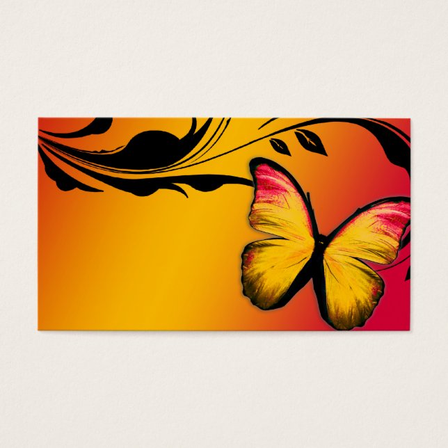 311 Lustrous Butterfly Sunset Name Card (Vorderseite)