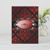 311-Luxuriös Red Licorice Damask Einladung (Stehend Vorderseite)