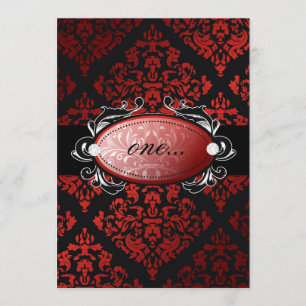 311-Luxuriös Red Licorice Damask Einladung