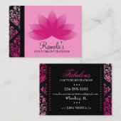 311 Luxuriös rosa Damask Lotus Visitenkarte (Vorne/Hinten)