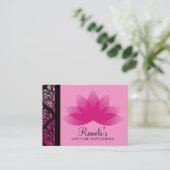 311 Luxuriös rosa Damask Lotus Visitenkarte (Stehend Vorderseite)