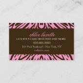 311 luxuriös rosa N Brown Zebra-Monogramm Visitenkarte (Rückseite)