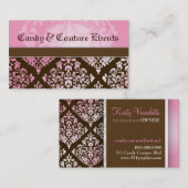 311 luxuriös Vincelette Damast 2 rosa Brown Visitenkarte (Vorne/Hinten)