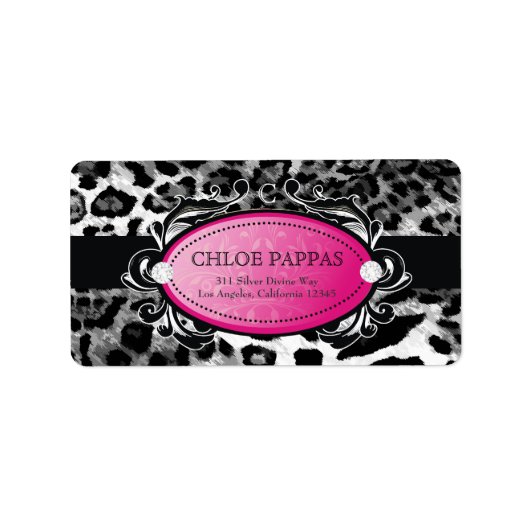 311-Luxurious Leopard Label Adressaufkleber (Vorne)