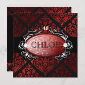 311-Luxurious Red Licorice Damask 40 Einladung (Vorne/Hinten)