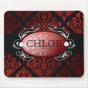 311-Luxurious Red Licorice Damask Mousepad