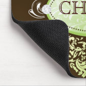 311-Luxuriously Limoner Brown Damast Mousepad (Ecke)