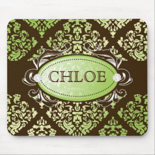 311-Luxuriously Limoner Brown Damast Mousepad