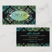 311-Luxuriously Limones Damast-Monogramm des Visitenkarte (Vorne/Hinten)