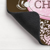 311-Luxuriously rosa Brown Damast Mousepad (Ecke)