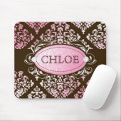 311-Luxuriously rosa Brown Damast Mousepad (Mit Mouse)