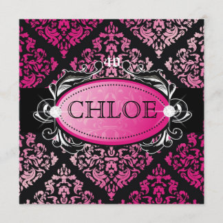 311-Luxuriously rosa Damast 40 und fabelhaftes Einladung