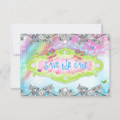 311 Magical Candy Wonderland Silver Trim UAWG RSVP Karte (Vorderseite)