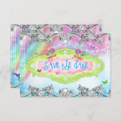 311 Magical Candy Wonderland Silver Trim UAWG RSVP Karte (Vorne/Hinten)