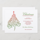 311-Magical Weihnachtsbaum laden metallisches | Einladung (Vorne/Hinten)