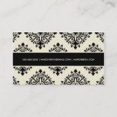 311 Margherita Cream et Blanc Damask Visitenkarte (Rückseite)