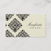 311 Margherita Cream et Blanc Damask Visitenkarte (Vorderseite)