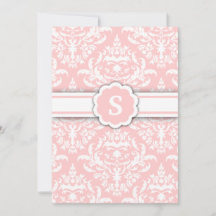 311-Marissa Monogramm Damask Pink Einladung
