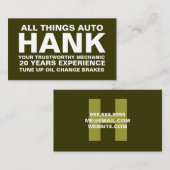 311 Mechaniker GRÜN Visitenkarte (Vorne/Hinten)