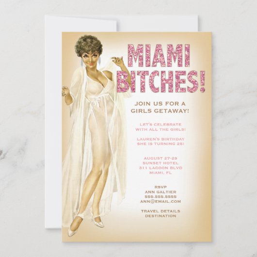 311 Miami Retro Pinup African American 5 Einladung (Vorderseite)