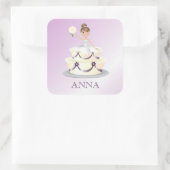 311 "Miss Wright" Brünett | Eggpflanzenaufkleber Quadratischer Aufkleber (Tasche)