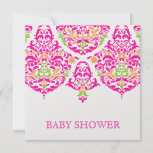 311 Mo Cherie Damask Vibrant Garden Baby SHower Einladung