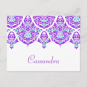 311 Mon Cherie Cassandra Pum Aqua Name Card Postkarte