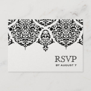 311 Mon Cherie Damask Black Ice Paper RSVP Karte