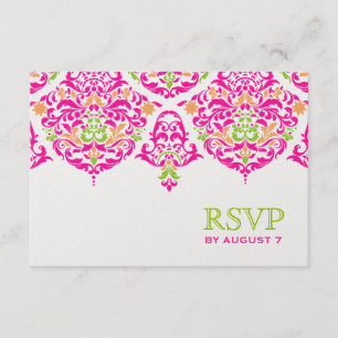 311 Mon Cherie Damask Vibrant Garden RSVP Karte