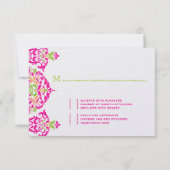 311 Mon Cherie Damask Vibrant Garden RSVP Karte (Rückseite)