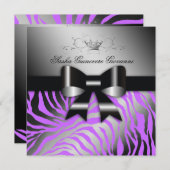 311 Night Zebra Shimmer Elektrisch Lila| Süß 16 Einladung (Vorne/Hinten)
