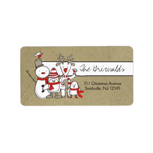 311-Nord-Pole-Familienname Adressaufkleber (Vorne)