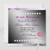311 Ooh La-La-lila Damast fabelhafte 40 Einladung (Rückseite)