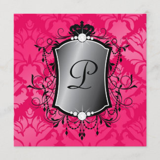 311 Ooh La Pink Damask Fabulous 40 Einladung