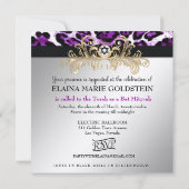 311 Opulent Gold Lila Leopard Metallic Paper Einladung (Rückseite)