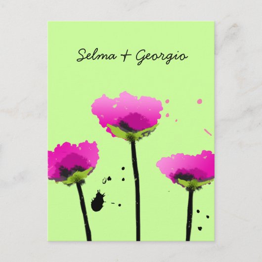311-PASSIONATE POPPY | SCRIPT LIMON EINLADUNGSPOSTKARTE (Vorderseite)
