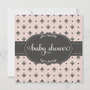 311 Peach & Gray Dotted Rainbow Baby Shower Einladung