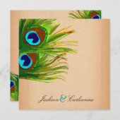 311-Pfauenfresser-Vintager Hintergrund Einladung (Vorne/Hinten)