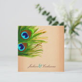 311-Pfauenfresser-Vintager Hintergrund Einladung (Stehend Vorderseite)