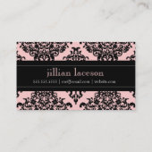 311 Pfirsich-Lux-Rosa-Damast Visitenkarte (Rückseite)